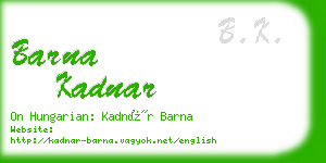 barna kadnar business card